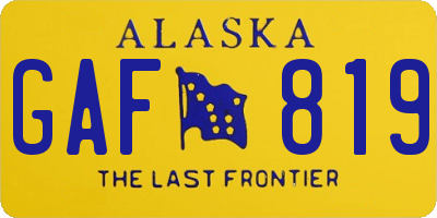 AK license plate GAF819