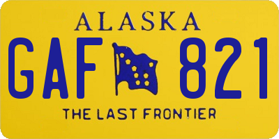 AK license plate GAF821