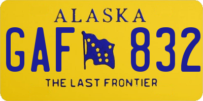 AK license plate GAF832