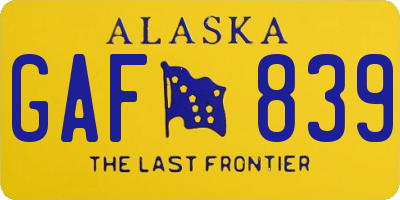 AK license plate GAF839