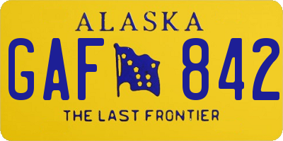 AK license plate GAF842