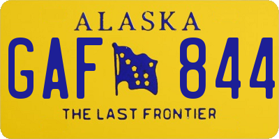 AK license plate GAF844