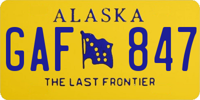 AK license plate GAF847