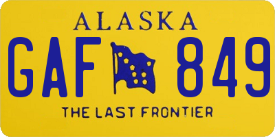AK license plate GAF849