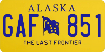 AK license plate GAF851