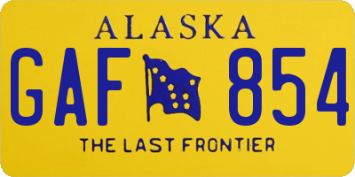 AK license plate GAF854