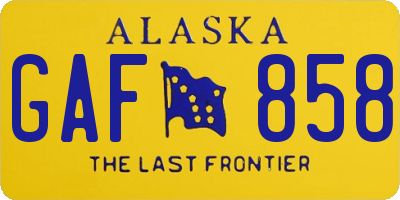 AK license plate GAF858