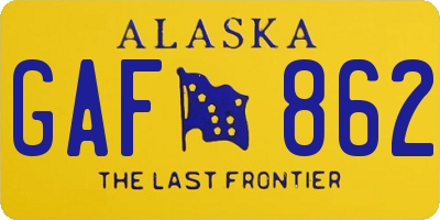 AK license plate GAF862