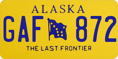 AK license plate GAF872