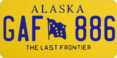 AK license plate GAF886
