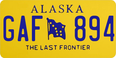 AK license plate GAF894