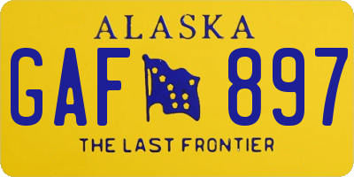 AK license plate GAF897