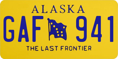 AK license plate GAF941