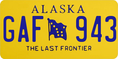 AK license plate GAF943