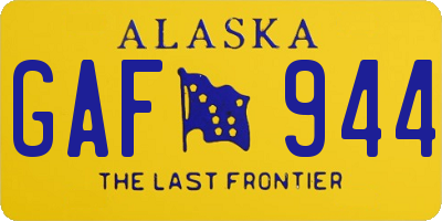 AK license plate GAF944