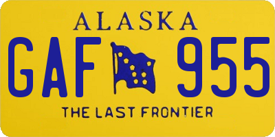 AK license plate GAF955