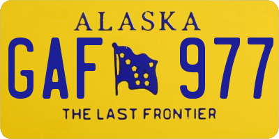 AK license plate GAF977