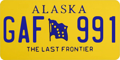 AK license plate GAF991