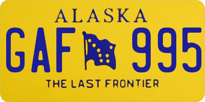 AK license plate GAF995