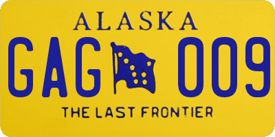 AK license plate GAG009