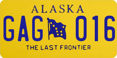 AK license plate GAG016