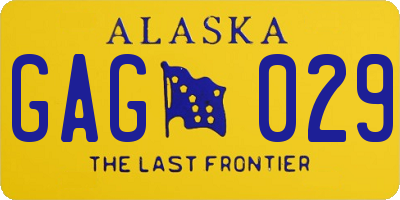 AK license plate GAG029