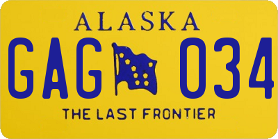 AK license plate GAG034