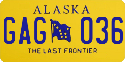 AK license plate GAG036
