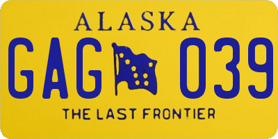 AK license plate GAG039