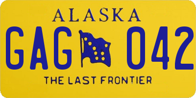 AK license plate GAG042