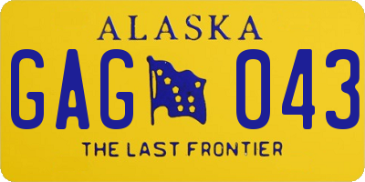 AK license plate GAG043