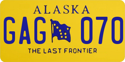 AK license plate GAG070