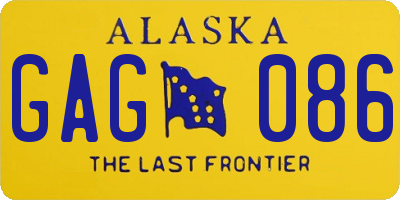 AK license plate GAG086