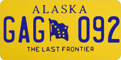 AK license plate GAG092