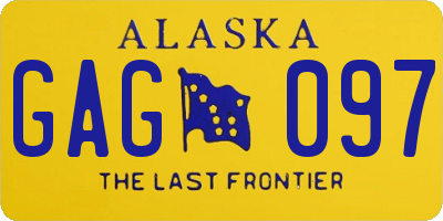 AK license plate GAG097