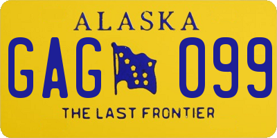 AK license plate GAG099