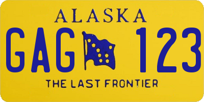 AK license plate GAG123