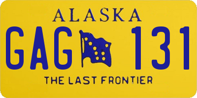 AK license plate GAG131