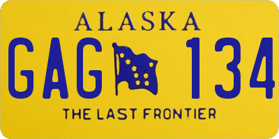 AK license plate GAG134