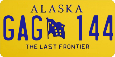 AK license plate GAG144
