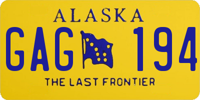AK license plate GAG194