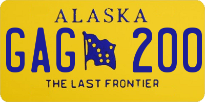 AK license plate GAG200