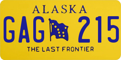 AK license plate GAG215