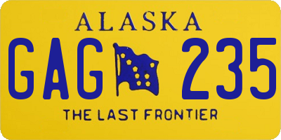 AK license plate GAG235