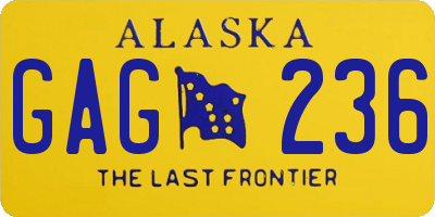 AK license plate GAG236