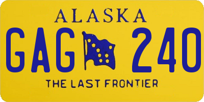 AK license plate GAG240