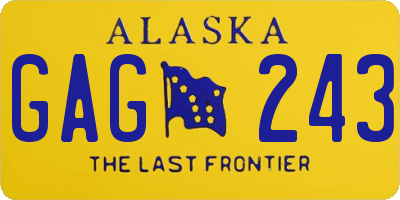 AK license plate GAG243