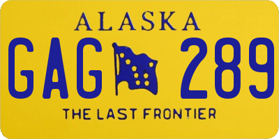AK license plate GAG289