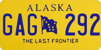 AK license plate GAG292