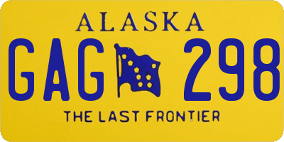 AK license plate GAG298
